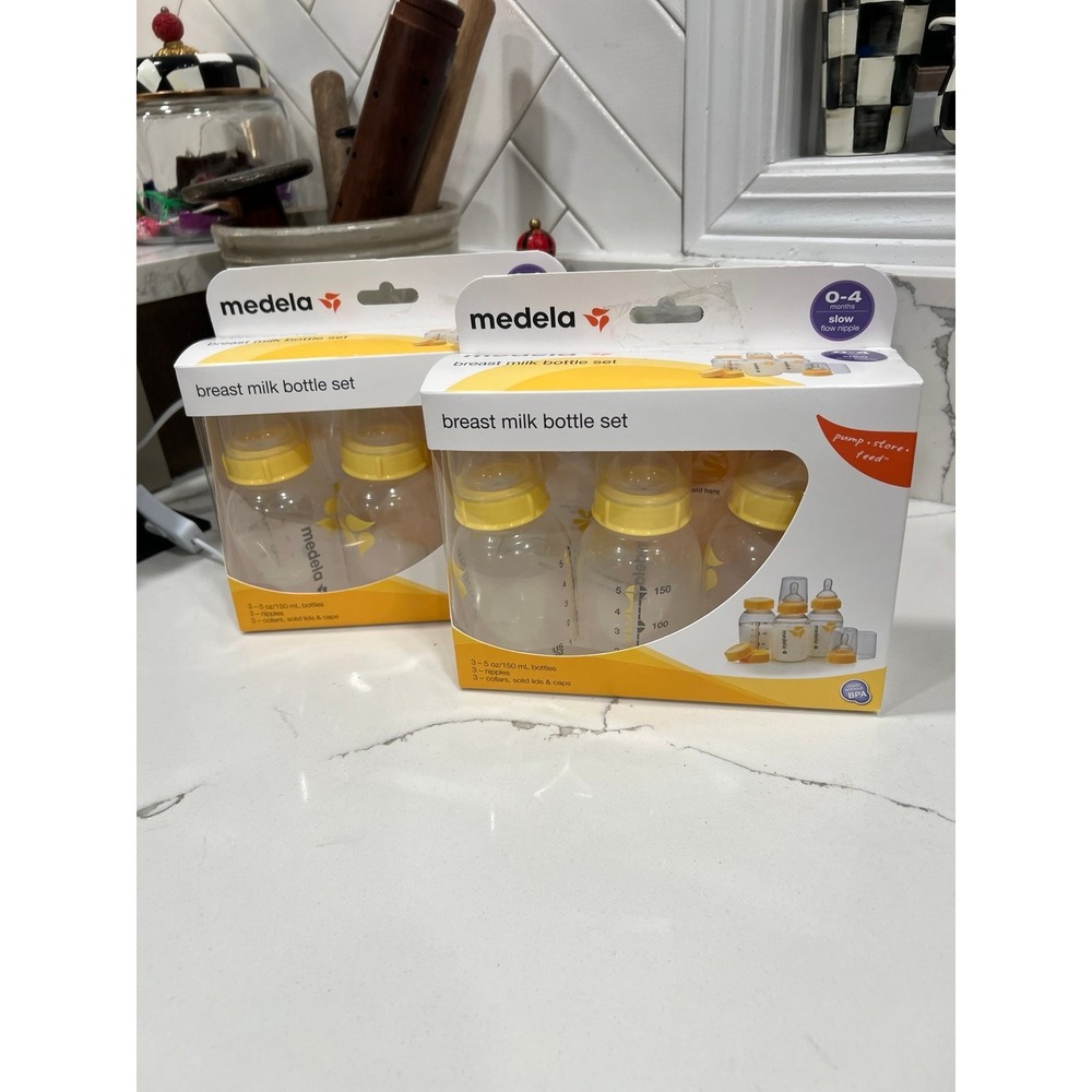 MEDELA - 5OZ BREAST‎ MILK STORAGE BOTTLES set of 2 new